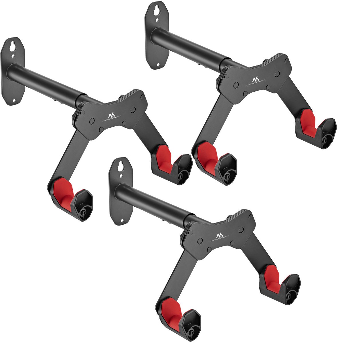 Maclean MC-457 - Fietsenrek 3 stuks - Wandmontage / Ophangsysteem - max. belasting 25kg