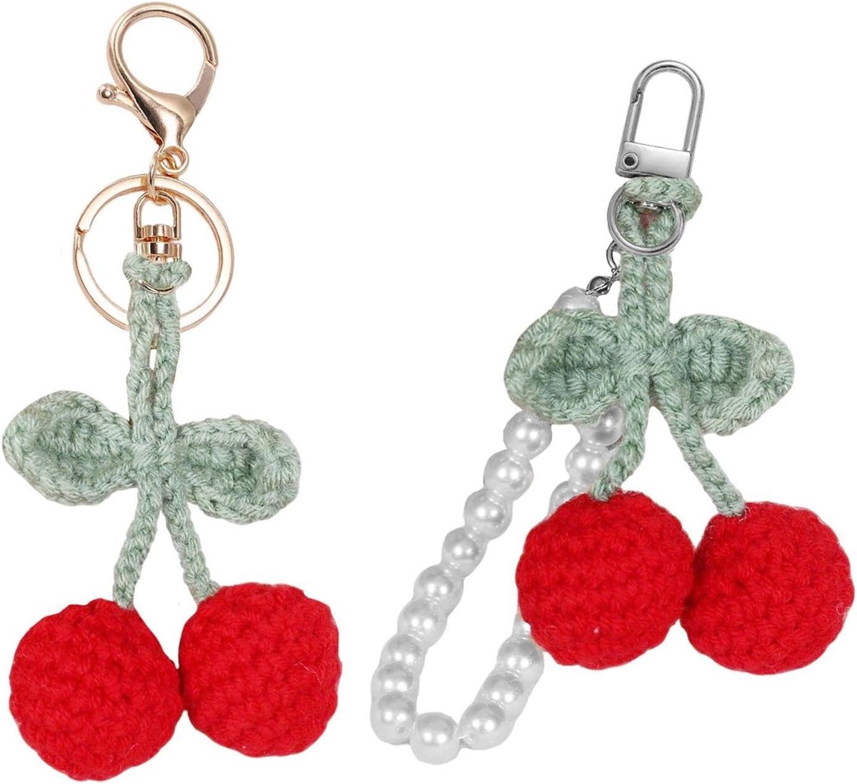 2 Stuks Cherry Pearl Sleutelhanger, Leuke Sleutelhanger Hanger, Auto Achteruitkijkspiegel Hanger, Tas Decoratie Hanger, Cadeau Voor Meisje.
