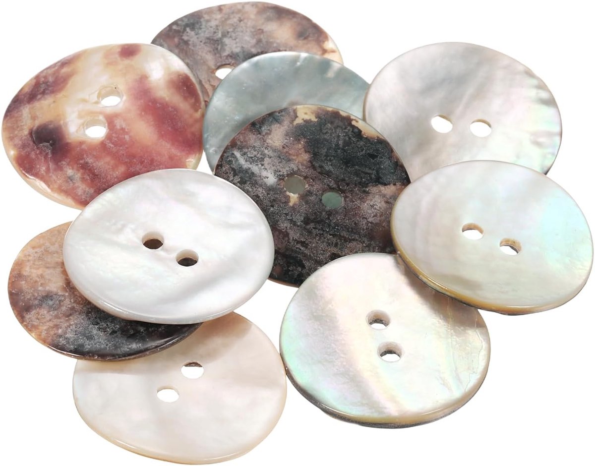 Knopen 23 mm 2 ronde gaten natuurlijke schelp naai-knopen voor kleding handwerk overhemd DIY