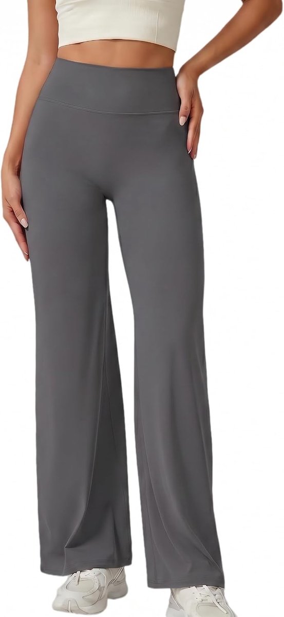 Yogabroek voor dames, leggings, hoge taille, elastische uitlopende vrijetijdsleggings, sportbroek, buikcontrole, vrijetijdsbroek, bootcut, leggings, workout, bootleg, fitnessbroek, joggingbroek