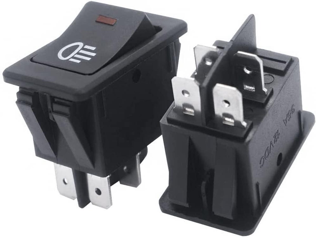6 Pack 12 V 35A Rode LED Mistlamp Tuimelschakelaar 4Pin AAN/UIT voor Universele Auto ASW-17D-R