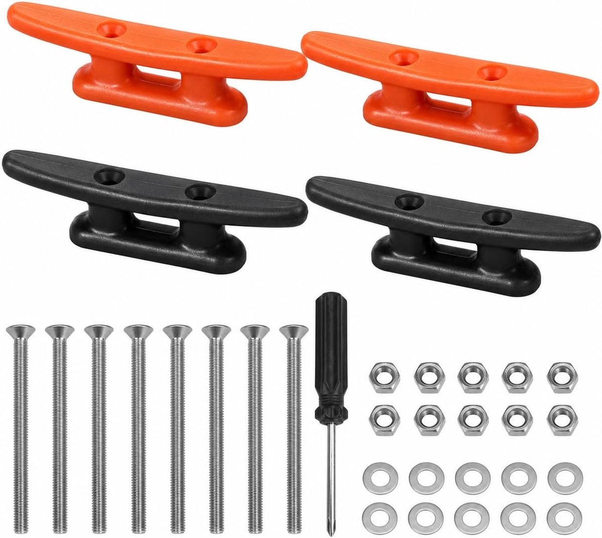 4 stuks nylon schoenplaatjes, mariene bootschoenplaatjes, dekschoenplaatanker, gebruikt voor de dichtheid van het scheepssysteem, bind het vee, outdoor vaste tent, met installatieschroevenset, 1