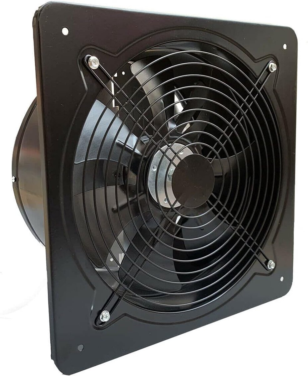 Ventilator, 120 W, 12 stuks, 2650 m³/uur, 300 mm, axiale ventilator, keukenafvoerventilator, industriële metalen ventilator, wand-/plafondafvoerventilator in de badkamer (plaatgrootte