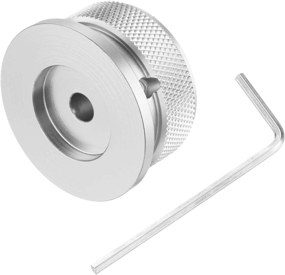 Potentiometergrepen van aluminium, 6 mm x 38 mm, universeel, volume- en geluid-cilinderknoppen met bevestigingsschroef voor basgitaar, zilver