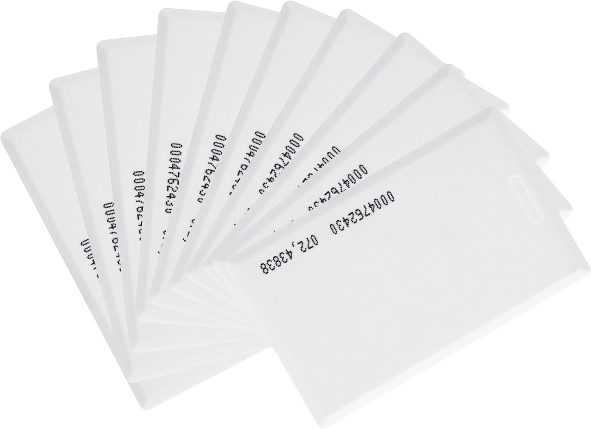 10 extra RFID-badges H2 H3, badges om de tijd te benaderen voor NGTeco TC1 MB1 MB2 (10 stuks), wit, Office
