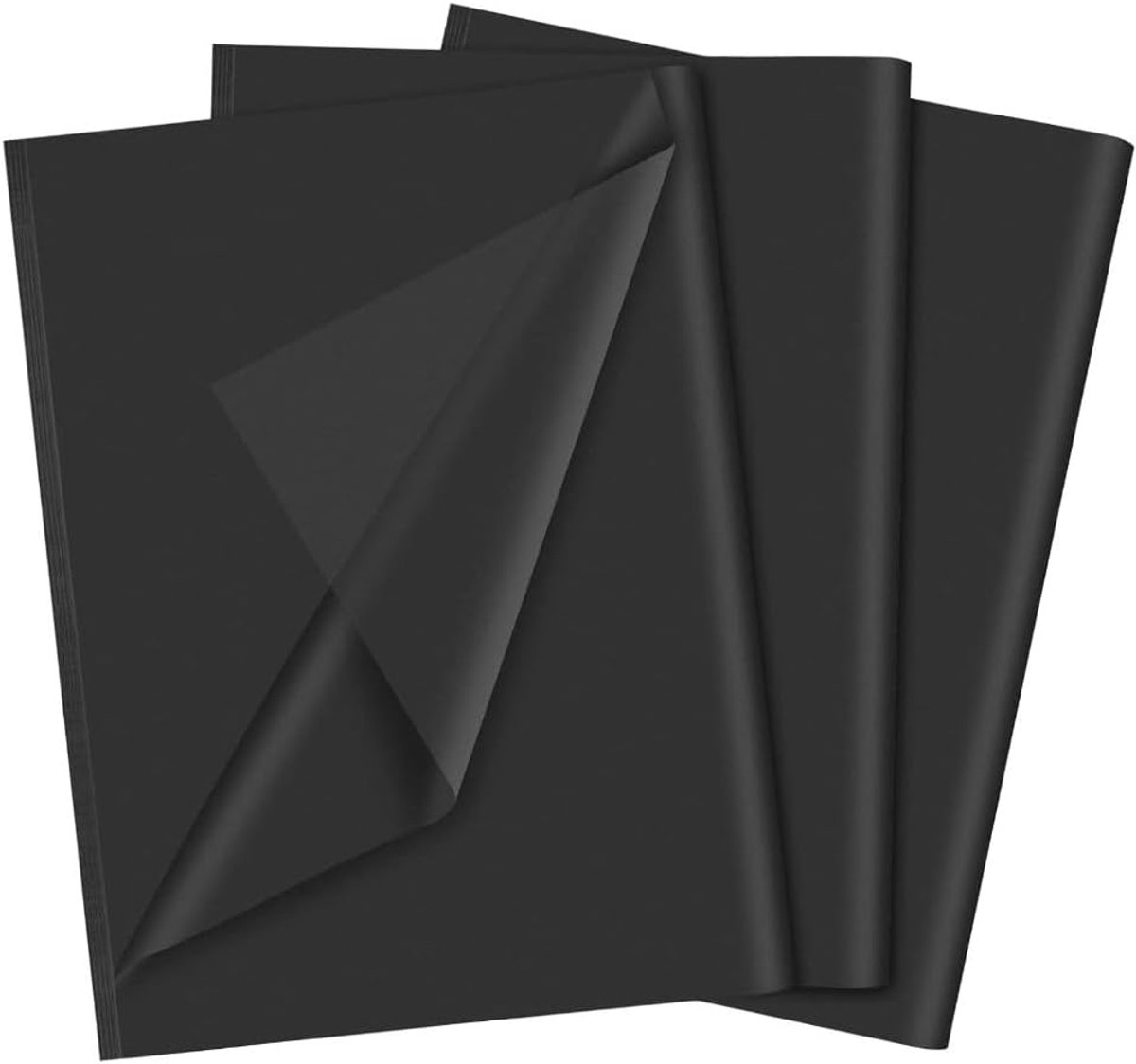 100/120 vellen zijdepapier, 35 x 50 cm, knutselpapier, cadeaupapier voor geschenkverpakking, verjaardagsfeest, bruiloft, kunsthandwerk (zwart)