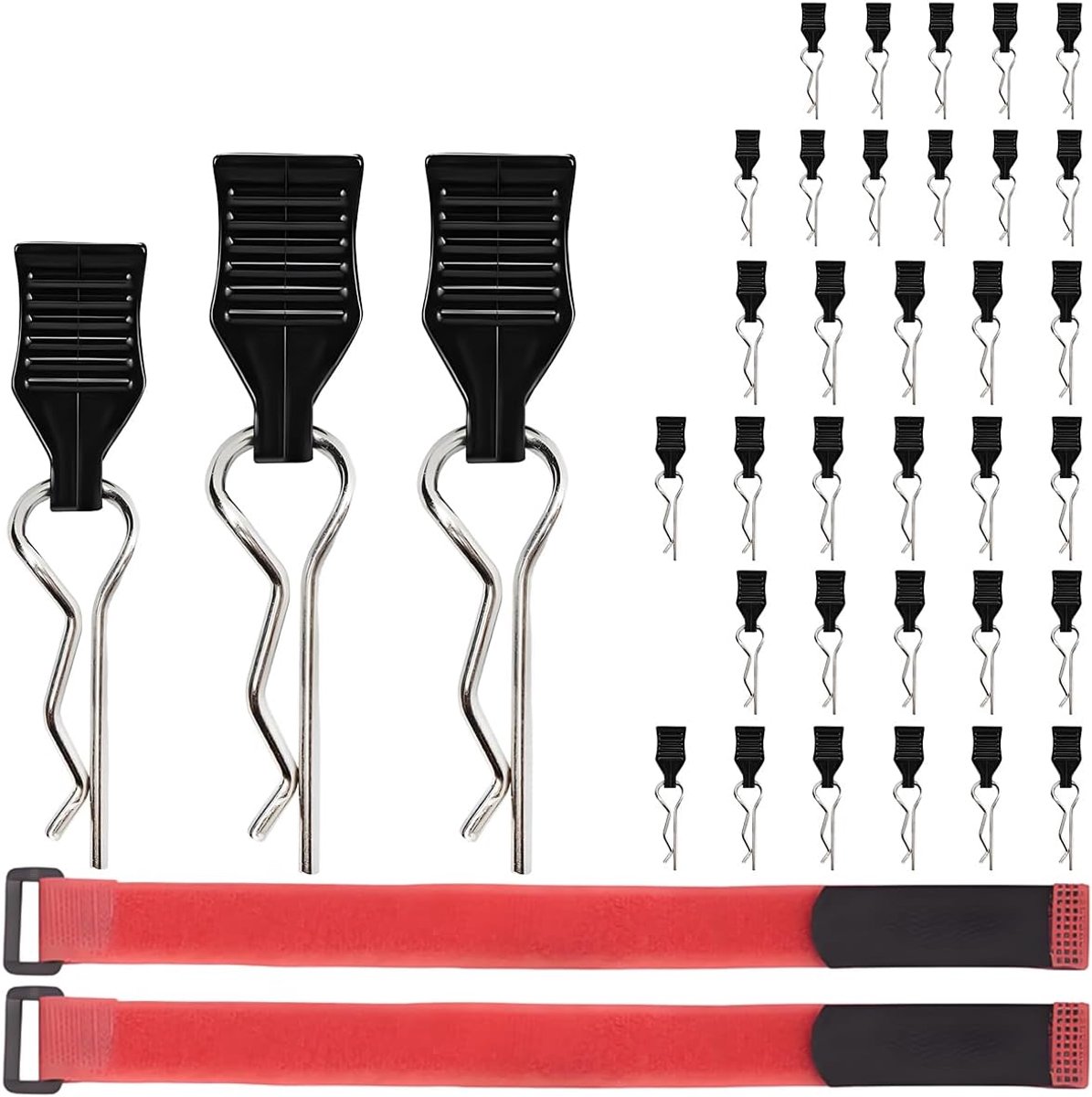 Clips met Treklipjes Universele RC Body Shell Pin 2 Verschillende Maten R-Type Pins Accessoires voor 1/14 1/16 1/18 Afstandsbediening Auto Truck Buggy Shell met klittenband