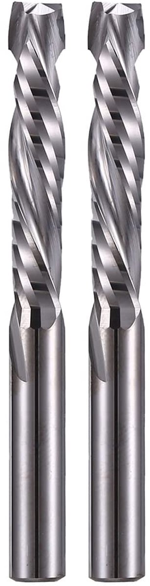 Spiraalfrees, Up&Down Compression Bit 6 mm snijdiameter, 6 mm schacht, 32 mm snijlengte, CNC-schachtfrees voor houtsnijwerk, gravure, 2 stuks
