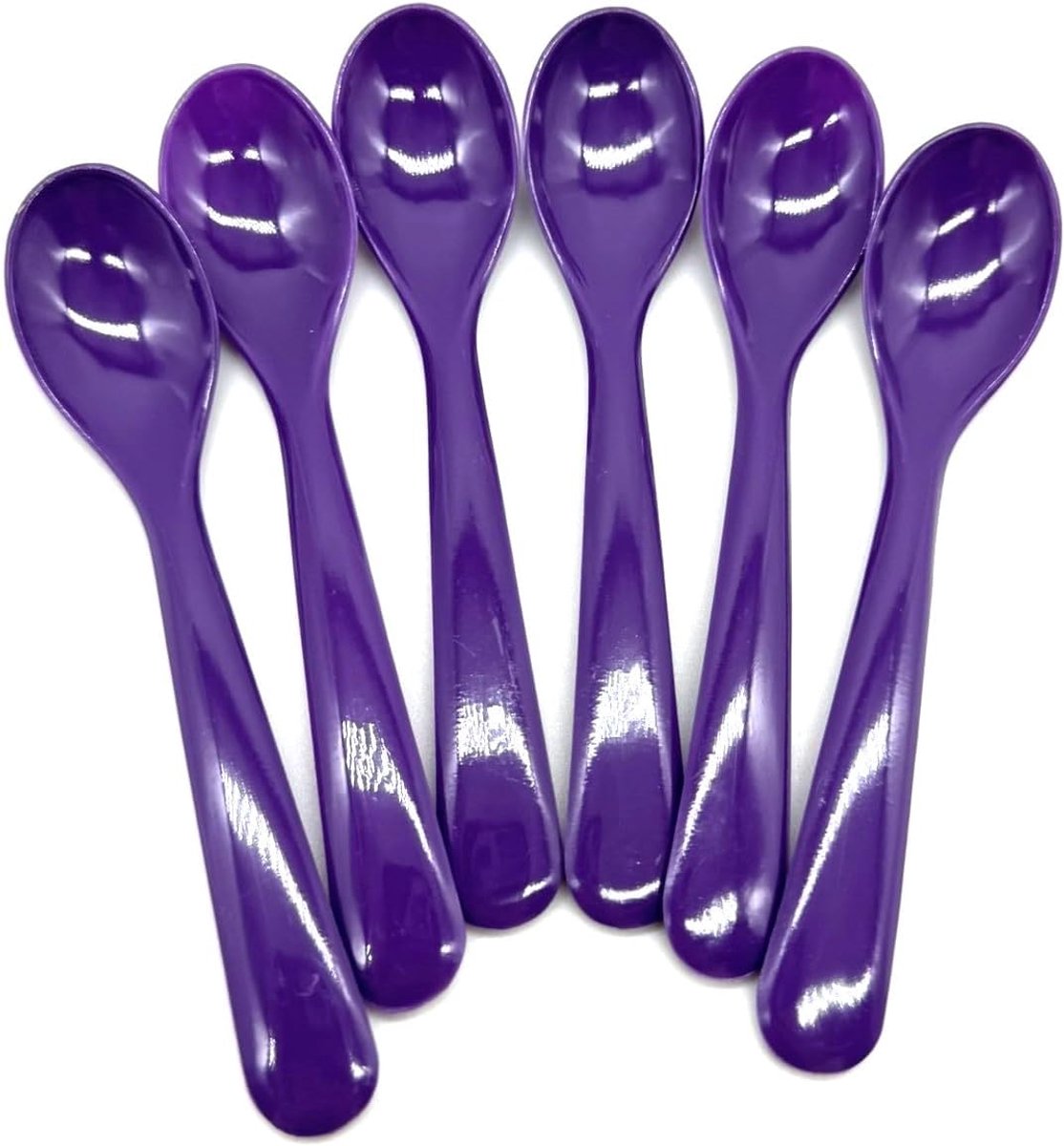 Eierlepel babylepel dessertlepel groot gemengd (6 stuks) herbruikbaar, kunststof, violet 21-000-3309-1