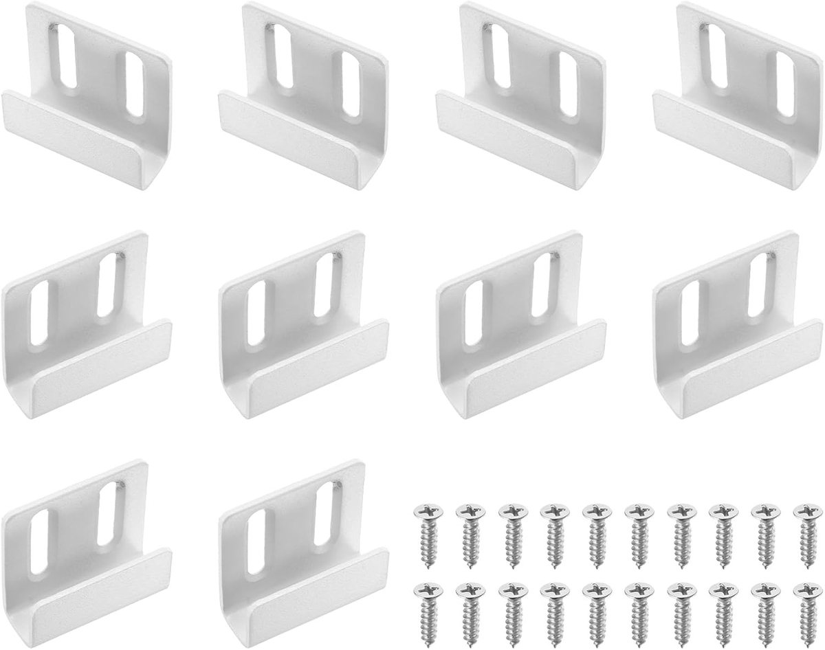 10 stuks roestvrijstalen tegelhangers, verstelbare tegelophanging, wandhaak, montagehoek voor spiegel, fotolijst, wit (binnenbreedte 10 mm)