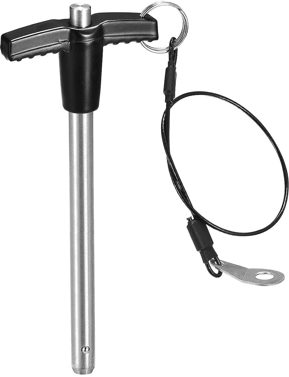 T-greep zekeringpennen 5/16" pin diameter. 3-35/64" Gebruik lengte roestvrij staal drukschakelaar snelsluiting pen met sleutelkoord kabel (8mm-90mm)
