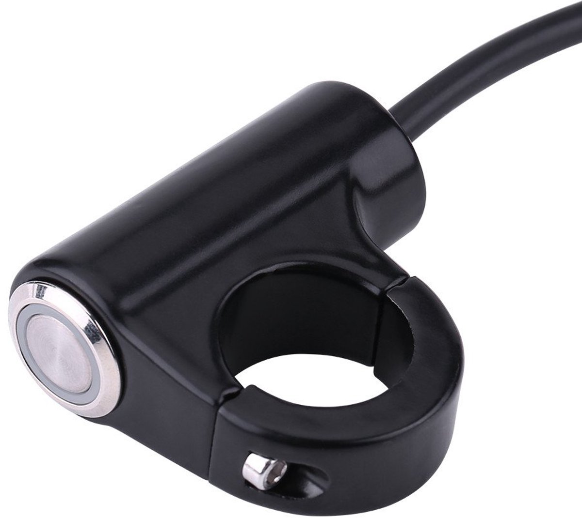Stuurschakelaar, 22 mm stuurschakelaar, monteerschakelaar, knop, koplamp, rem, mistlampen, Cnc, aluminium, blauw, 10-12 V, 10-16 A (A)