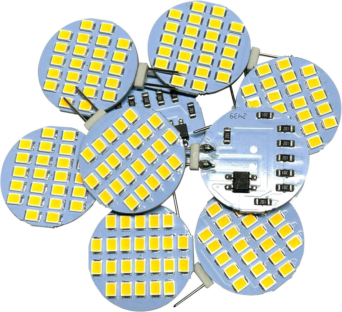 G4 Bi Pin Base Vervanging Lamp 24-2835SMD LED Lamp Super Heldere RV Camper Onder Kast Dome Licht, Kastverlichting, Boot Verlichting, DC12V Dimbaar Warm Wit Pack van 10