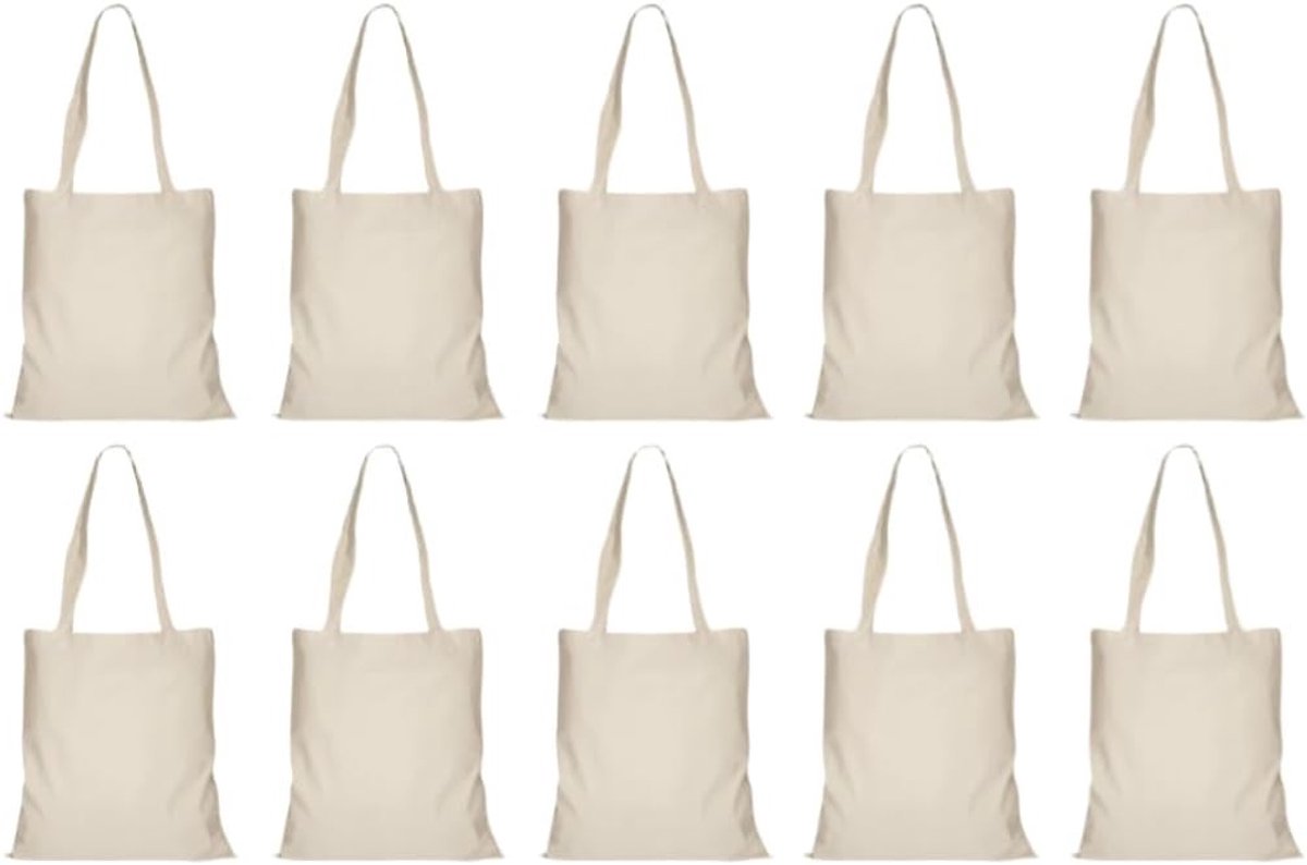 Katoenen Tas - Ivoor - 25 x 30 cm - Duurzame Herbruikbare Tas - Voor Boodschappen en Opslag