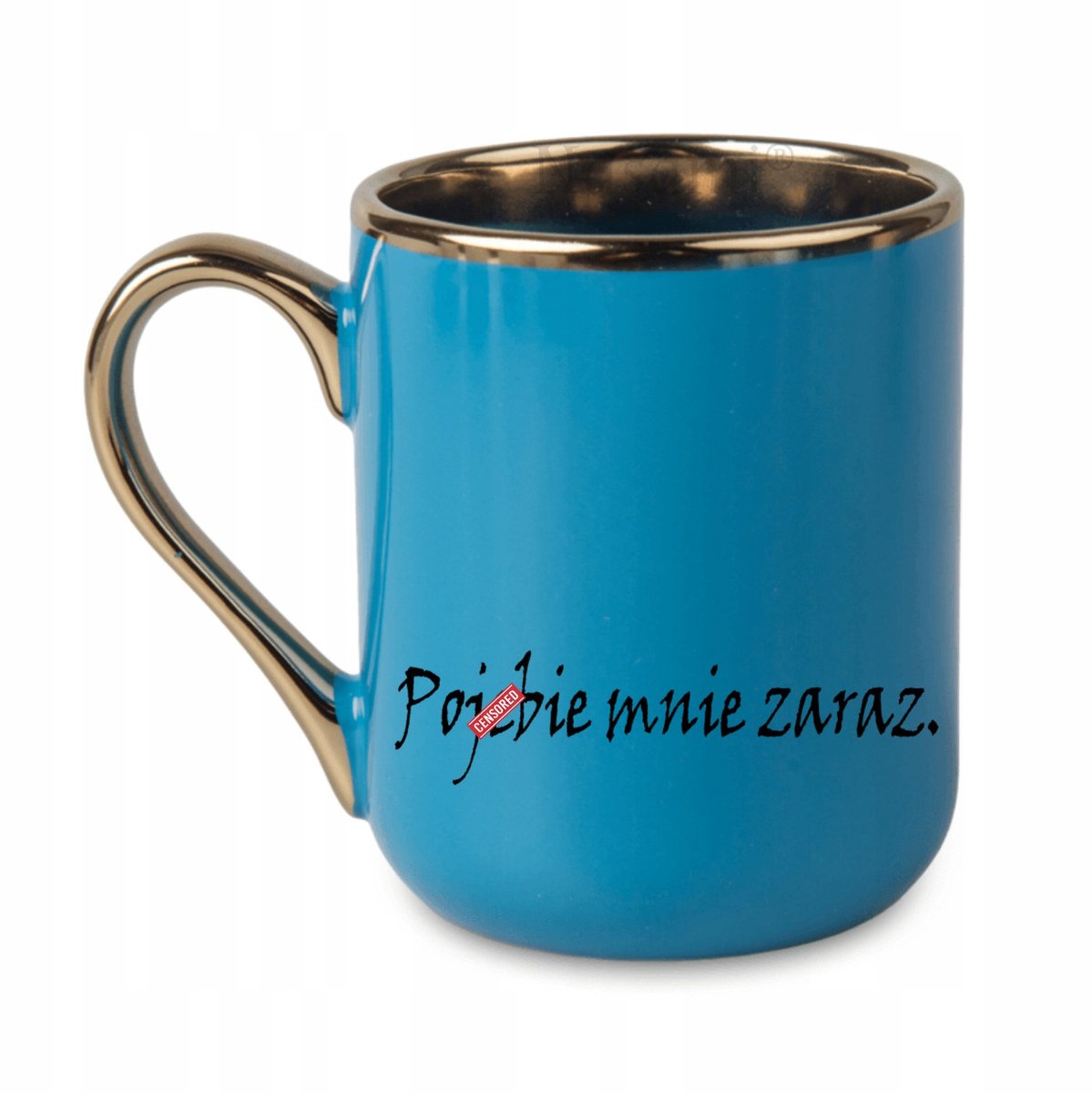 Merkloze Keramische Mok met Opdruk - 330 ml Blauw