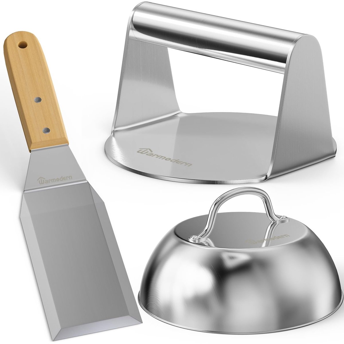 SolidKeus - Professionele Hamburgerpers van RVS met 3 Accessoires
