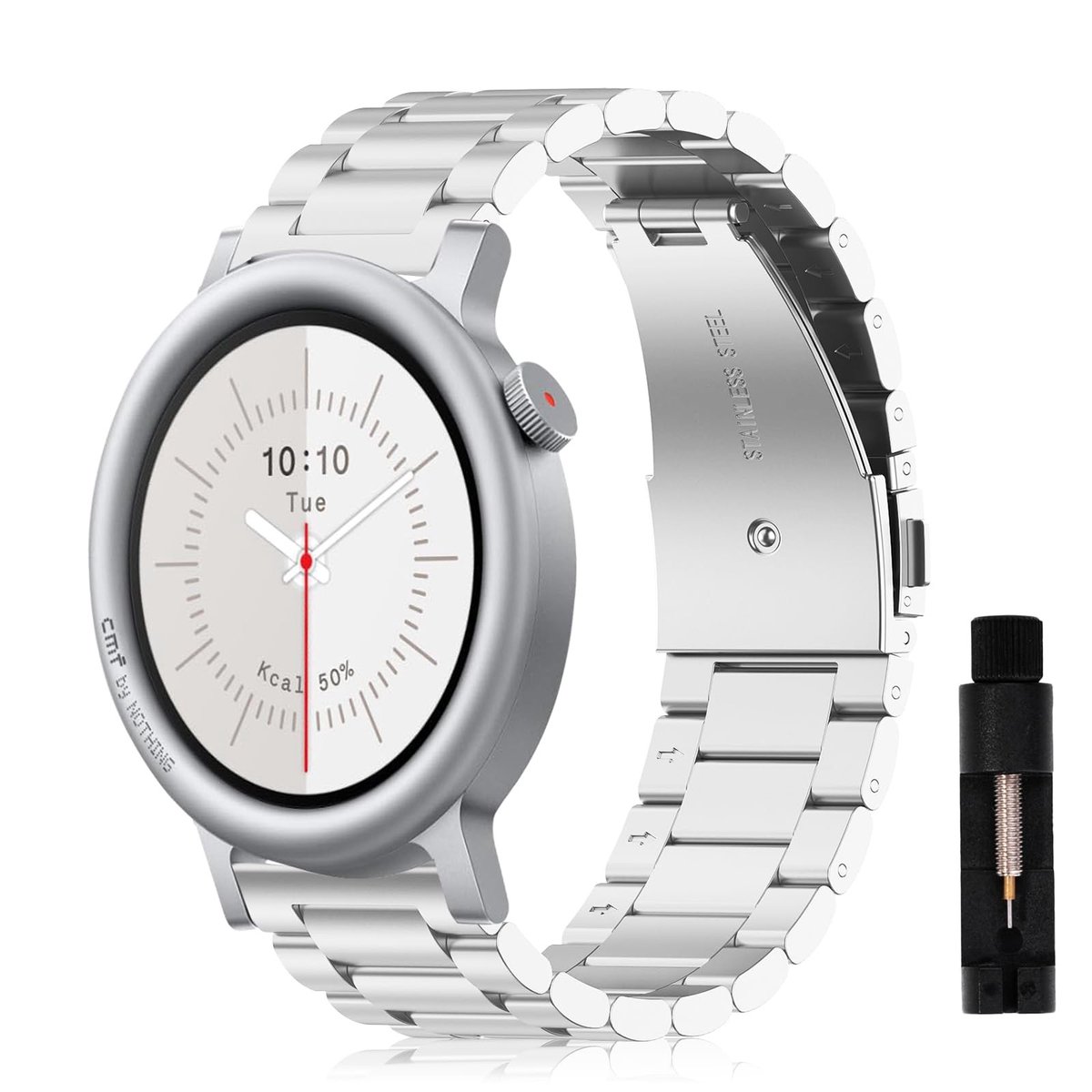 SolidKeus - Stalen Horlogeband voor Nothing Watch 3 Pro