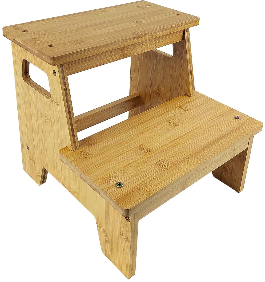 SolidKeus - Houten Voetbank met 2 Treden en Antislip Ontwerp