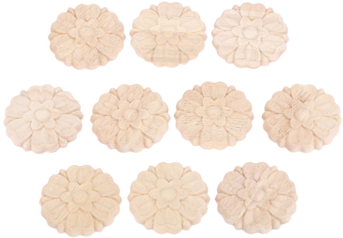 SolidKeus - Set van 10 Houten Hoekdecoraties 6x6cm voor Meubels en Wanden