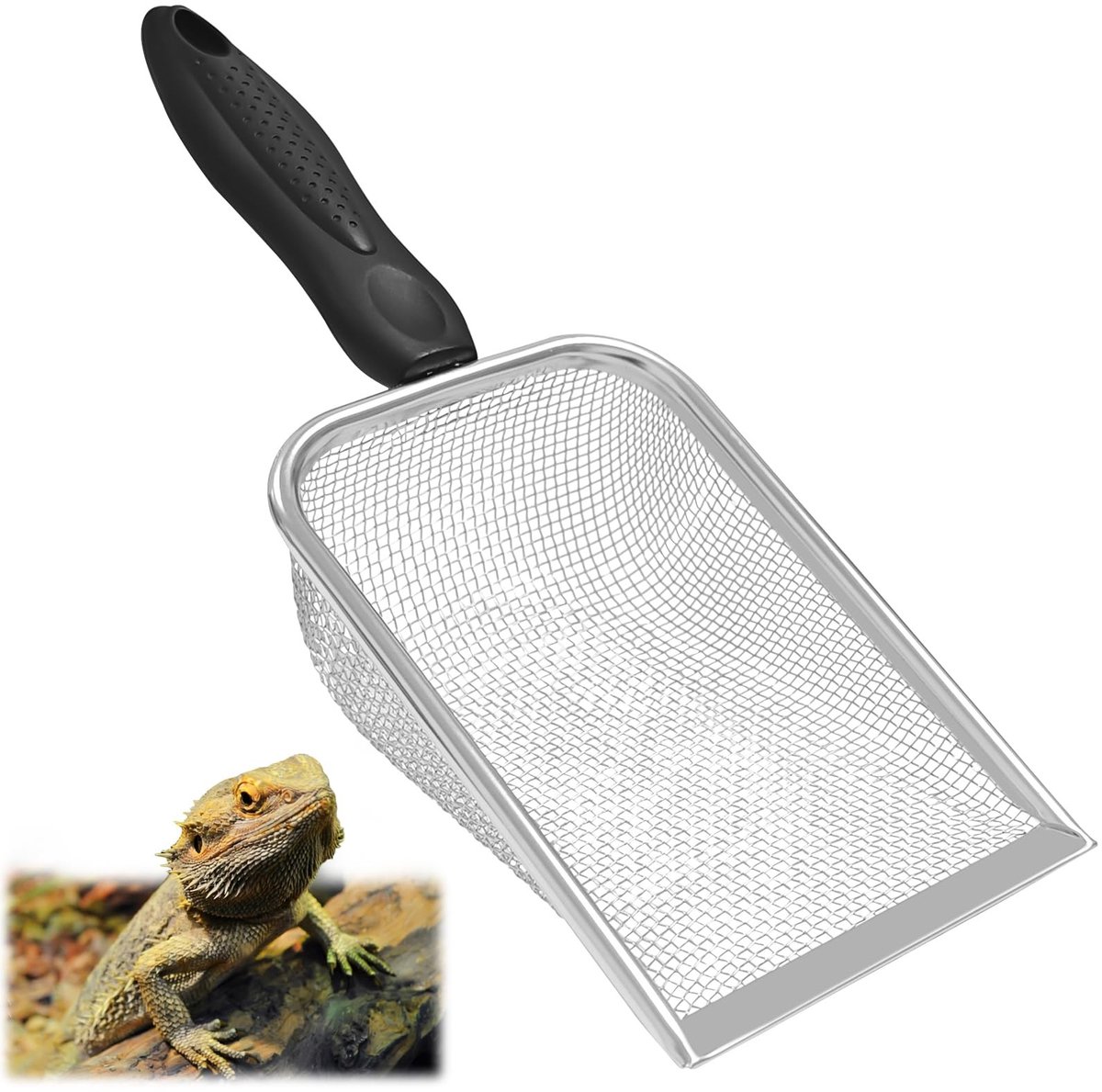 SolidKeus - RVS Zandschep met Fijn Gaas voor Terrarium
