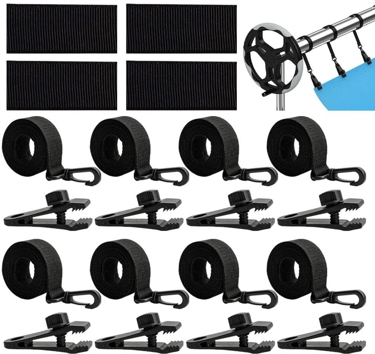 SolidKeus - Zwembadroller met Bevestigingsset voor Zonneafdekkingen