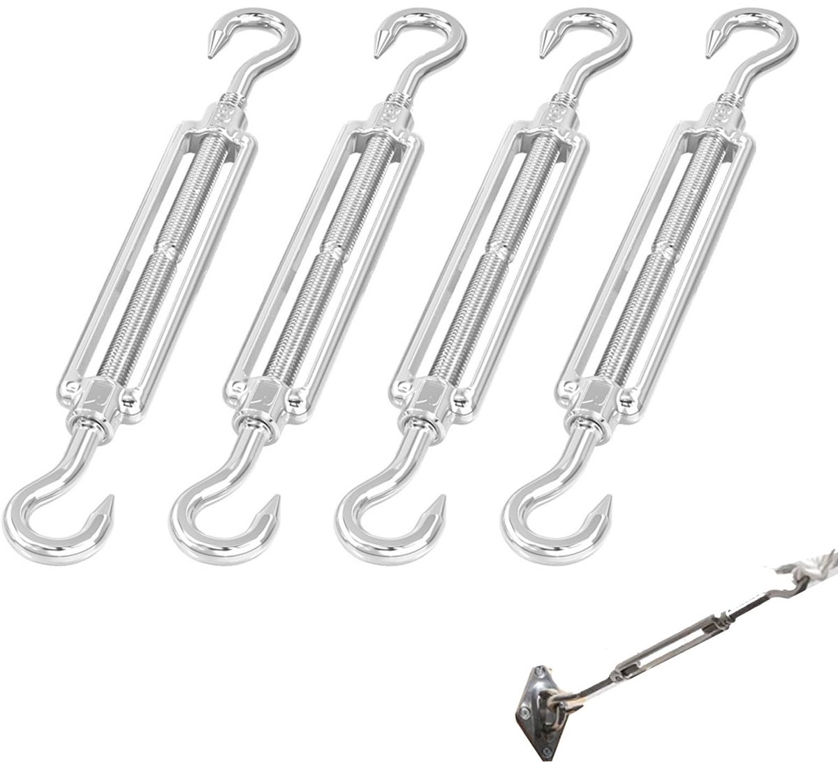 SolidKeus - M5 Turnbuckle Cable Tensioner Set van 4 Stuks - Roestvrij Staal