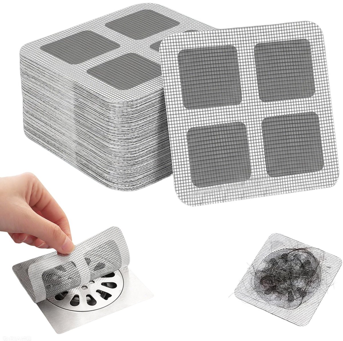 SolidKeus - 100 Stuks Haarsieven voor Douche met Sterke Kleeflaag