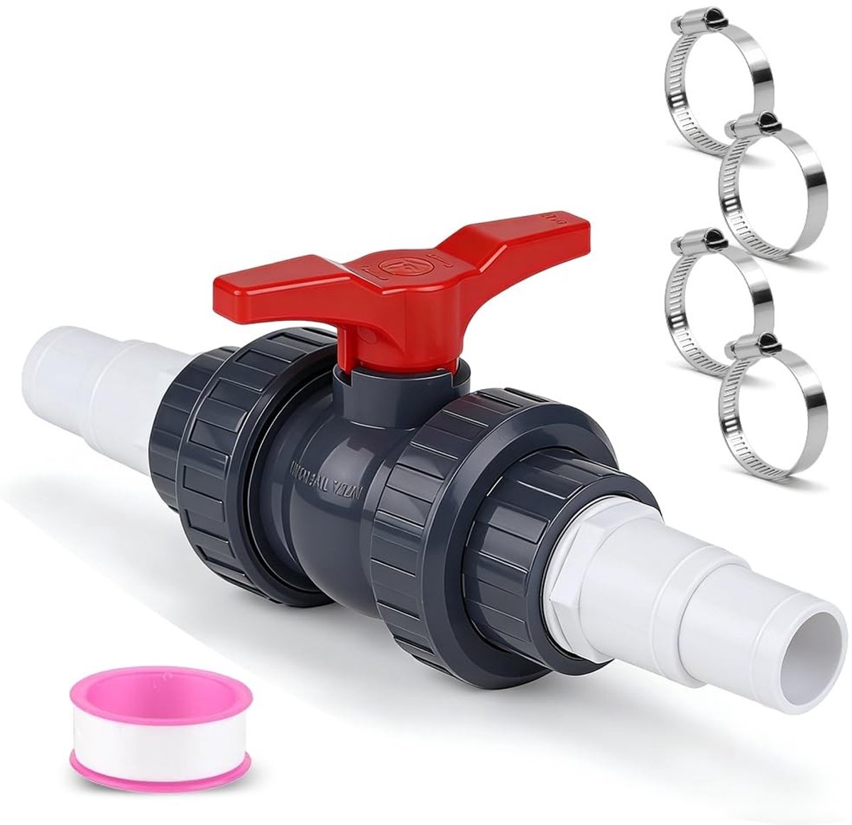 SolidKeus - PVC Kogelkraan met Slangverbinder 1 1/2 Inch