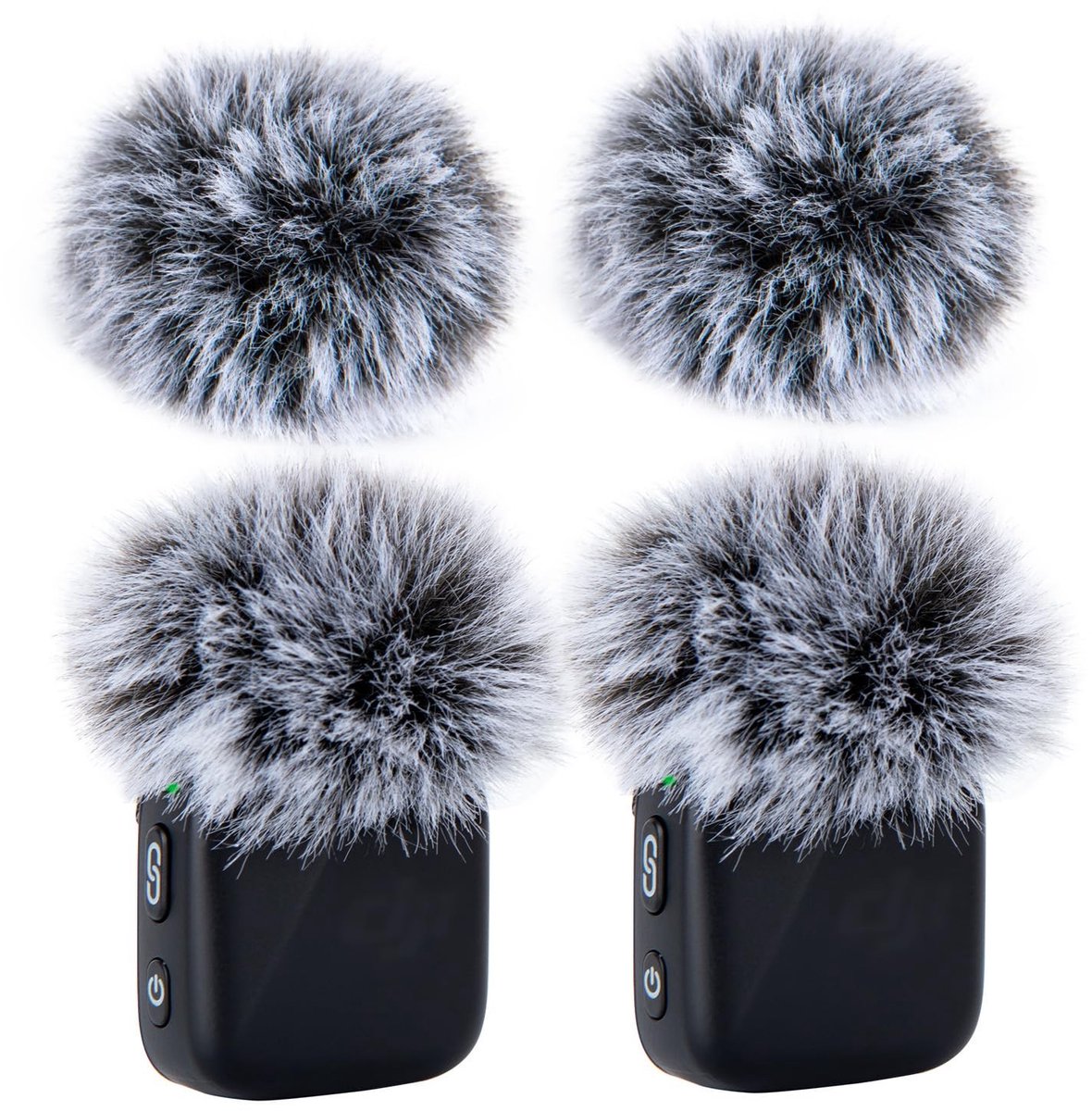 SolidKeus - Set van 4 Zwarte en Witte Windscreens voor DJI MINI Microfoons