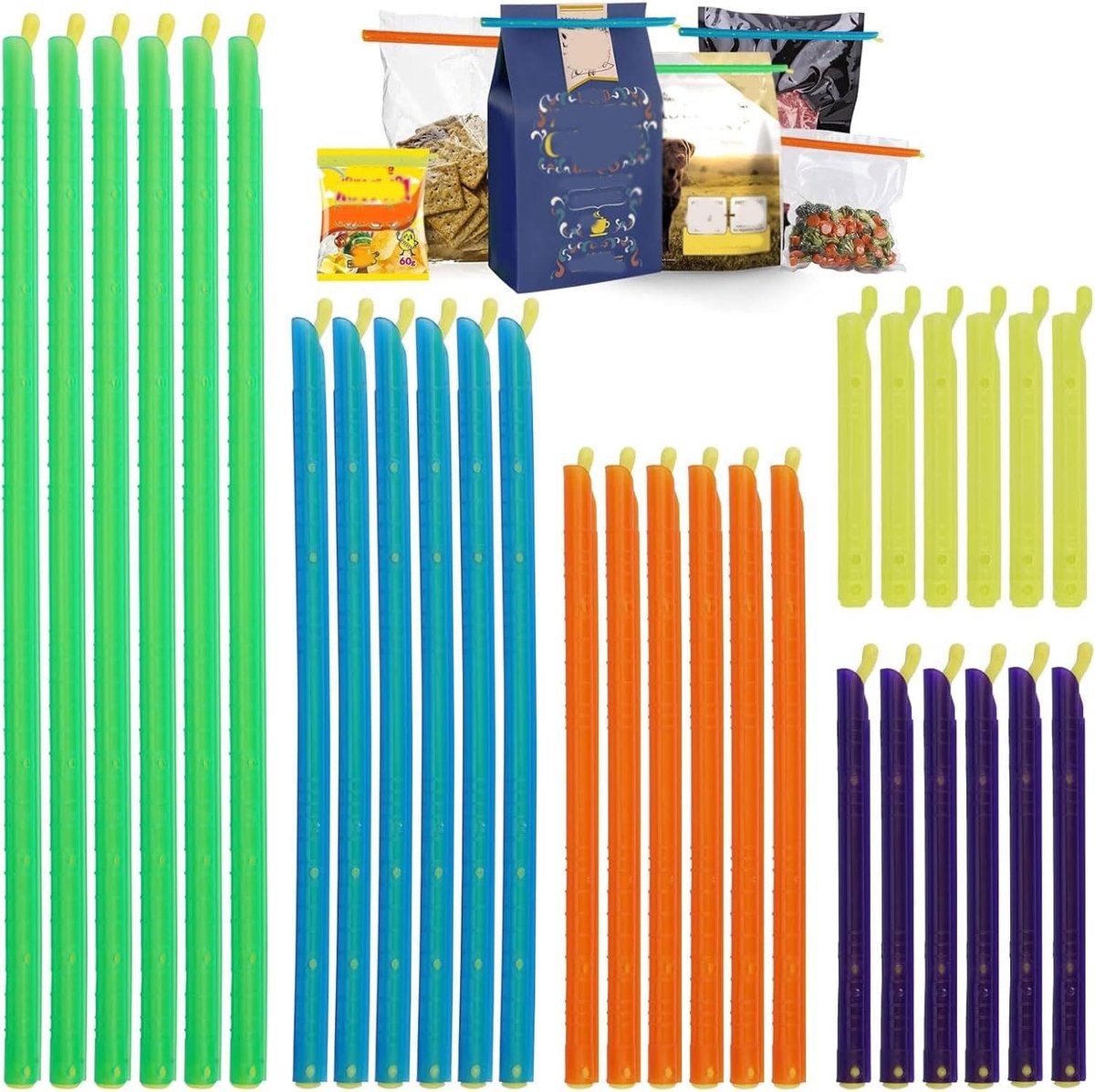Sluitclips voor voedselzakken - 25 stuks, ideaal voor keuken en thuisgebruik, handige sluiting