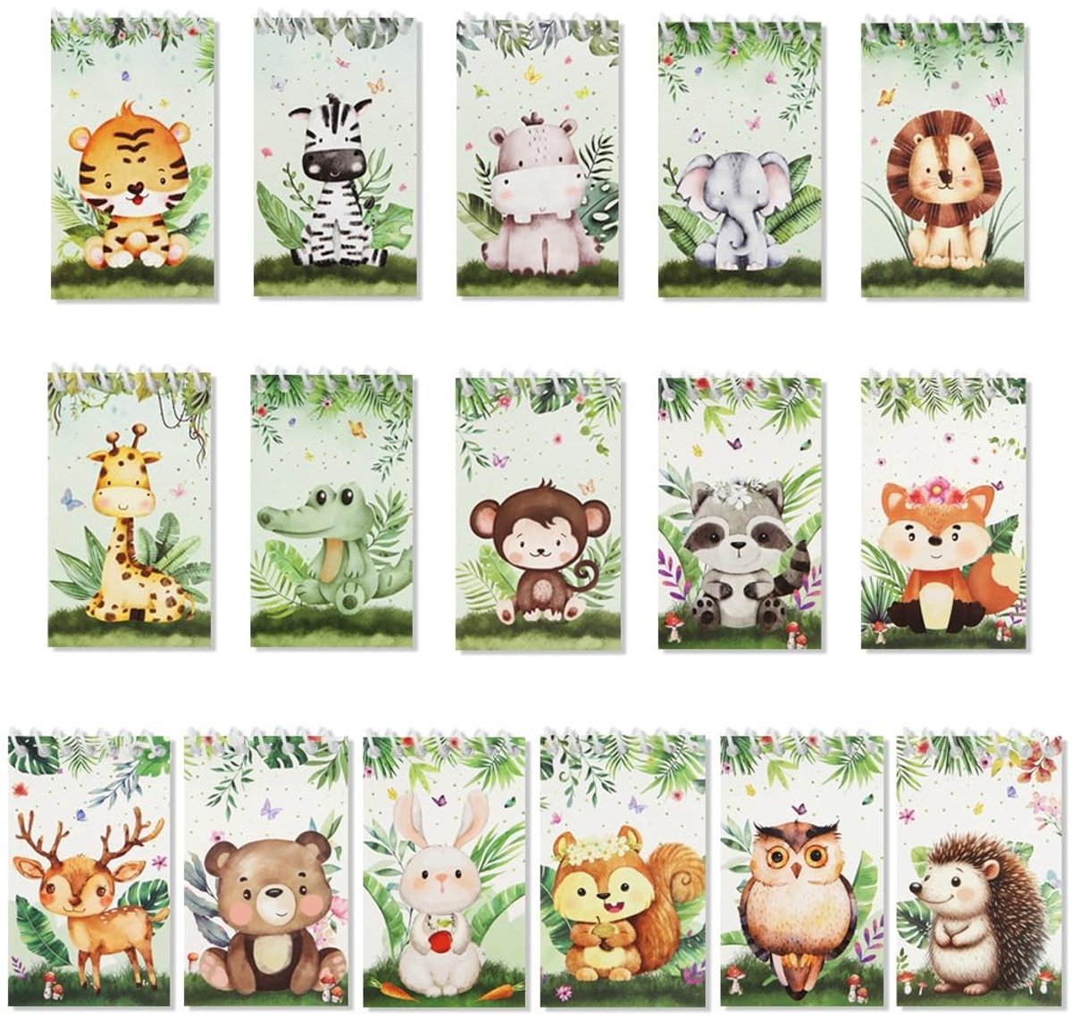 SolidKeus - Set van 16 Mini Memo Notepads met Dierenontwerpen