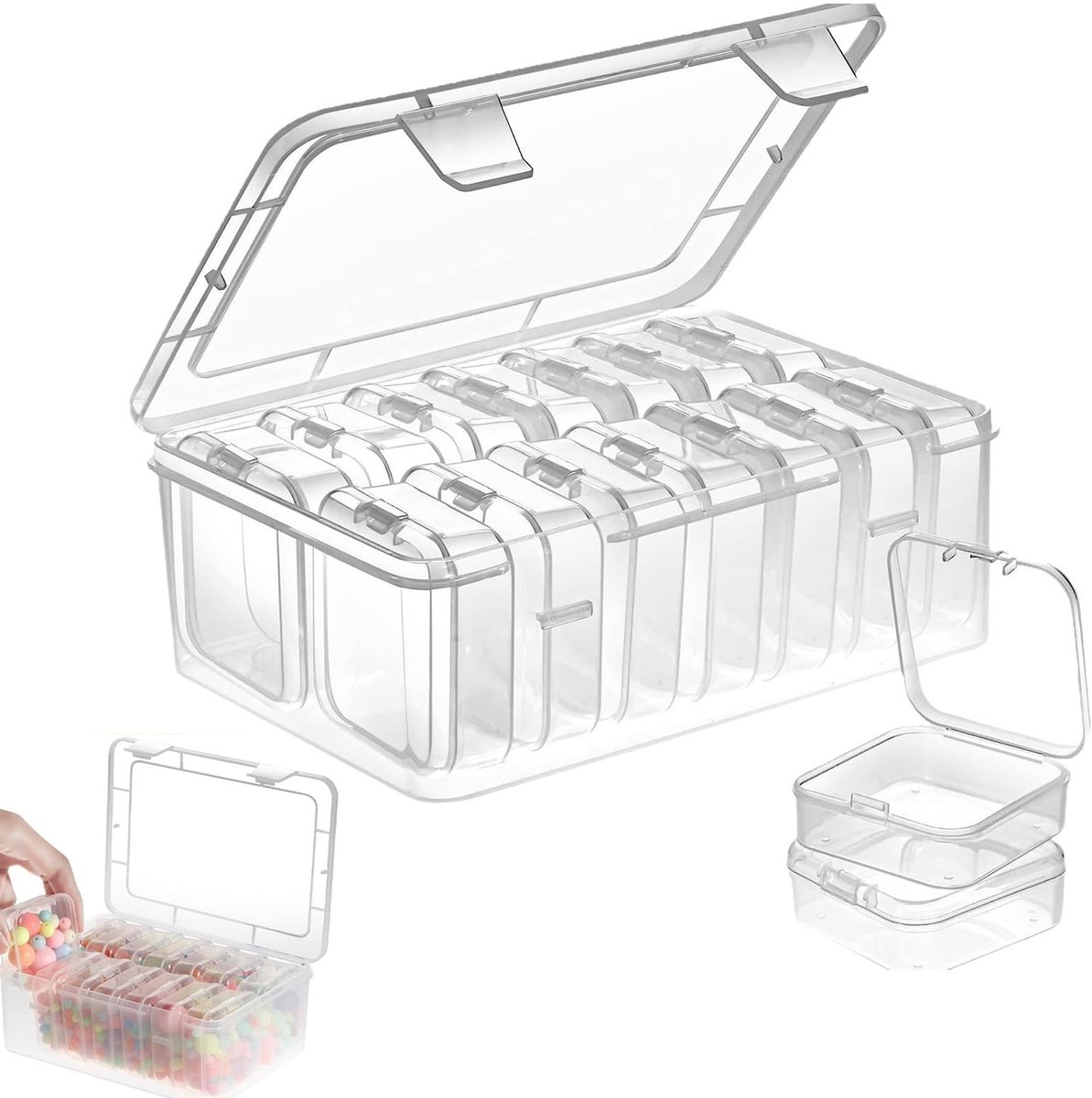 SolidKeus - 15-delige Opbergdoos Set 5.5 x 5.5 cm