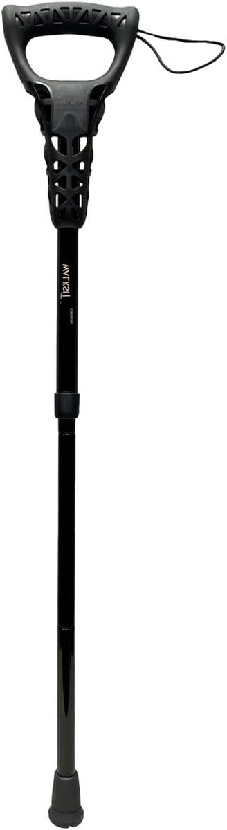 Wandelstok met zitje - Opvouwbare stok - Rustmomenten onderweg - Lichtgewicht carbon - 84-94 cm - Zwart