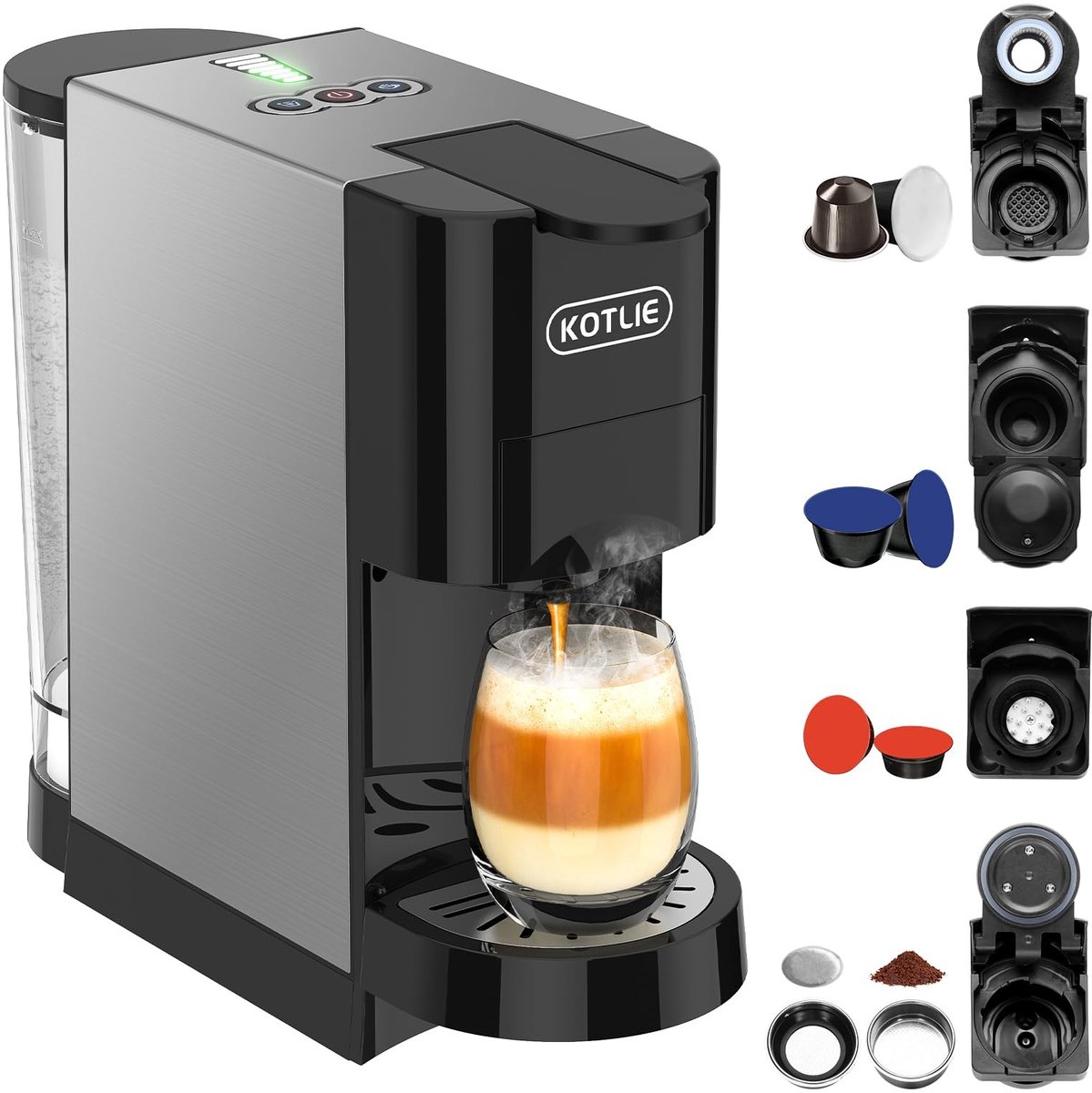 SolidKeus - 5-in-1 Koffiemaker voor Capsules en Gemalen Koffie