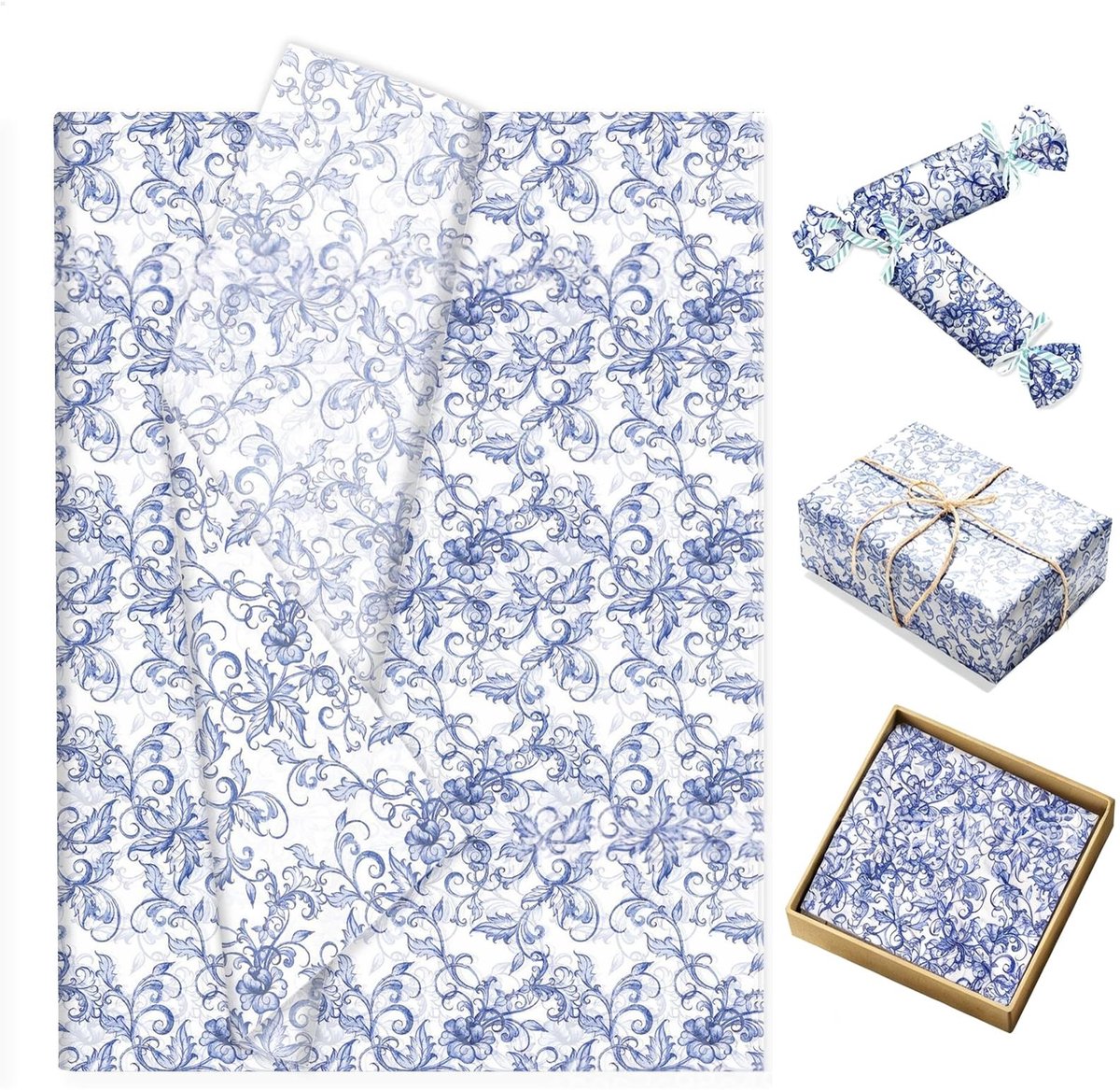 SolidKeus - Vintage Bloemen Tissuepapier voor Cadeaus en Decoratie