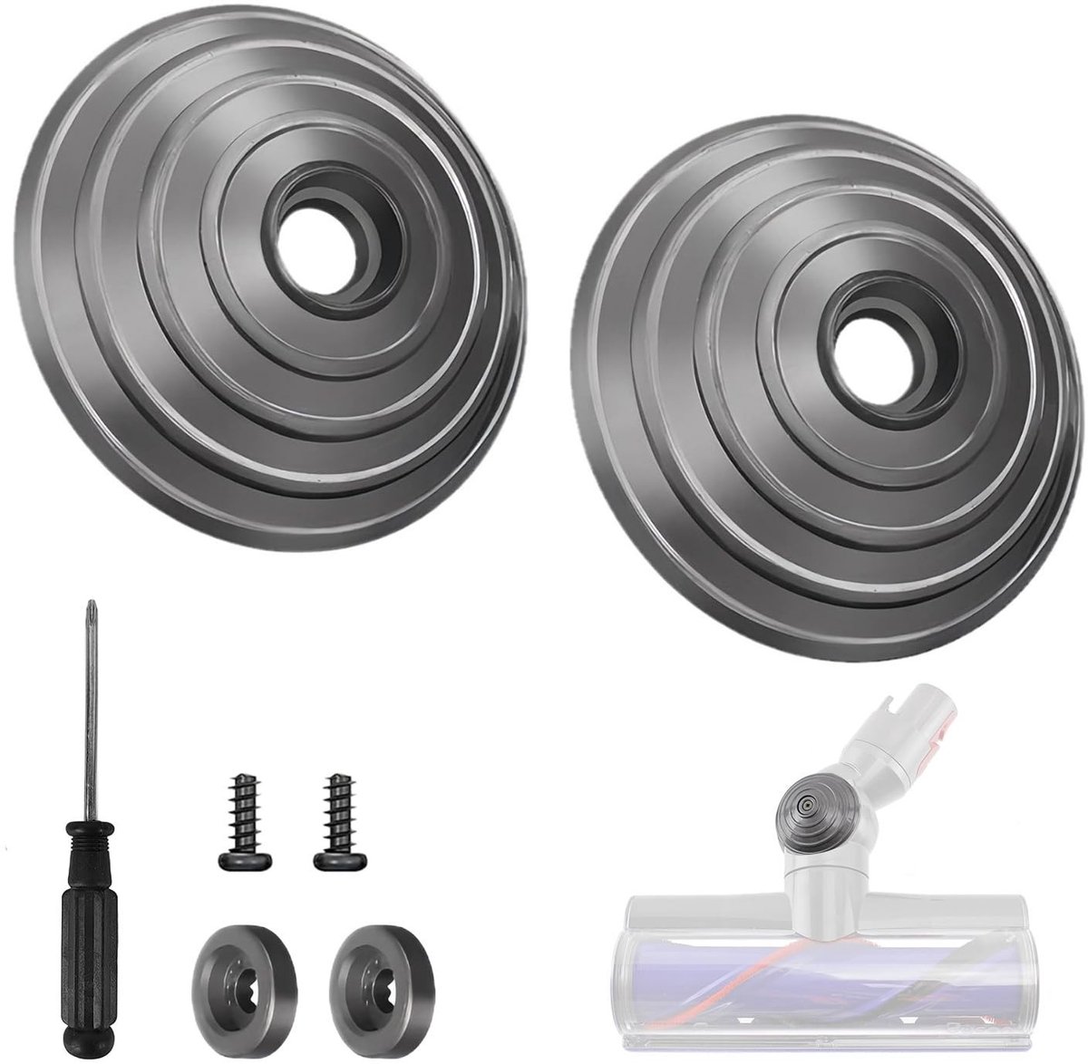 SolidKeus - Vervangwielen voor Dyson Stofzuiger V6 V7 V8 V10 V12
