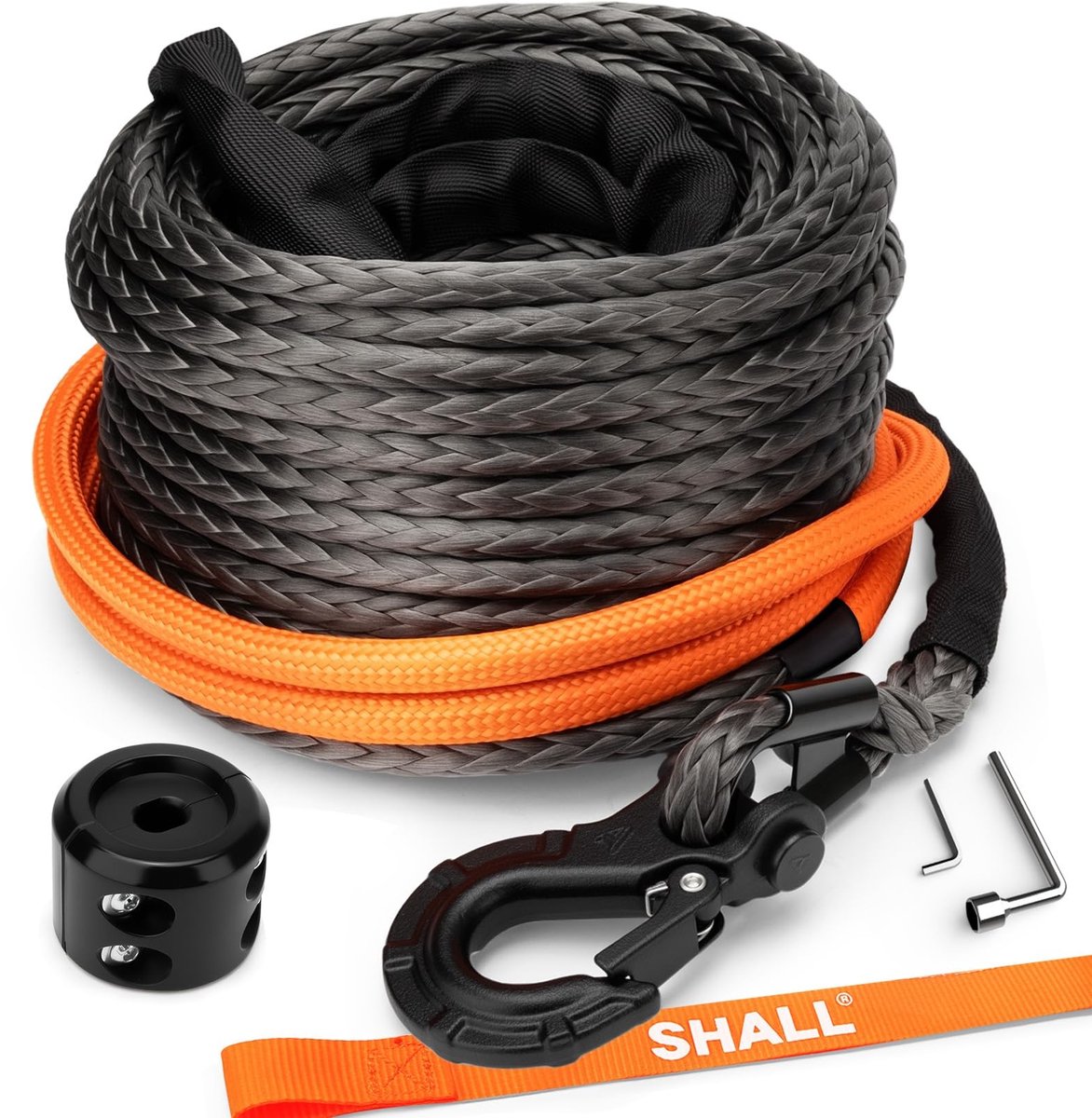 SolidKeus - 9mm x 28m Lange Synthetic Winch Rope met Accessoires