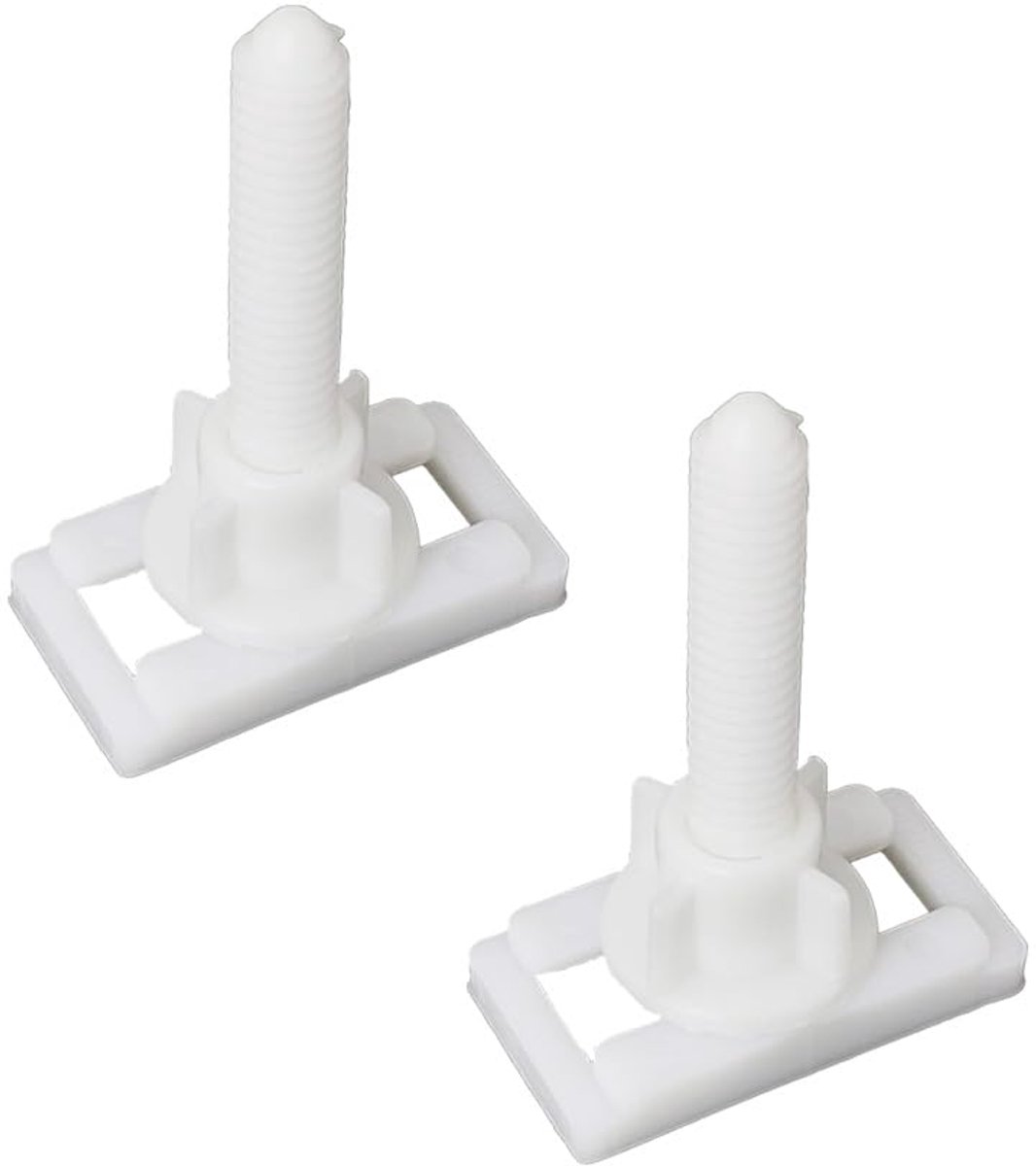 2 Pack Toilet Seat Scharnier Bouten, Plastic Witte Rechthoekige Toilet Seat Scharnier Bouten Moeren Bevestiging Fitting Kit, Toilet Seat Reparatie Tool