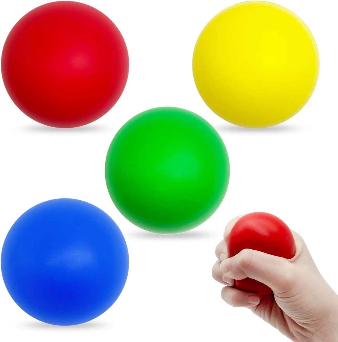 Set van 4 zachte knijpballen voor handgebruik | Tactiel speelgoed voor dagelijks gebruik, geschikt voor kinderen en volwassenen