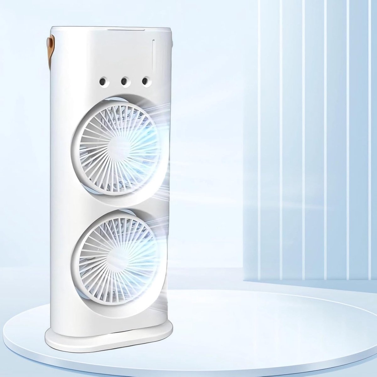 Airconditioningsventilator, 4-in-1 persoonlijke mini-koelventilator met waternevel spray, 3 snelheden, verdampingslucht, koeler, waterventilator, nevel, tafelventilator (wit, STFS)