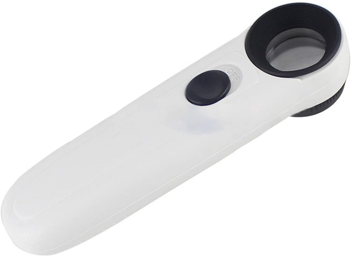 Handvergroter 40X leesvergrootglas met dubbele verlichting voor juweelwaardering, inspectie, munten, insecten, rotsen, kaarten, kruiswoordpuzzels UC26