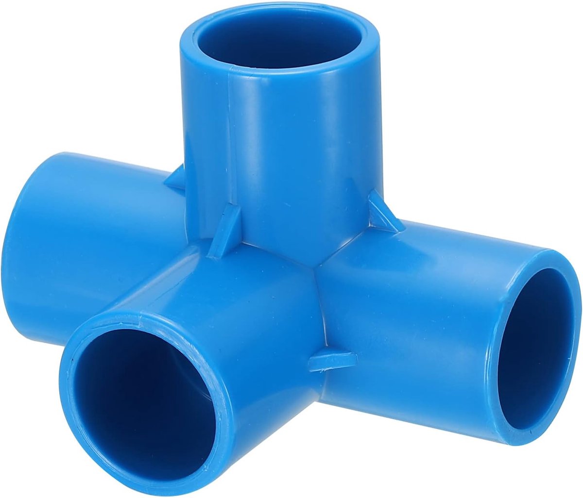Sourcing map Pvc-buisfittingen, waterbuizen, 4-weg stopcontact voor buiten/tuin, 20 mm, blauw, 10 stuks