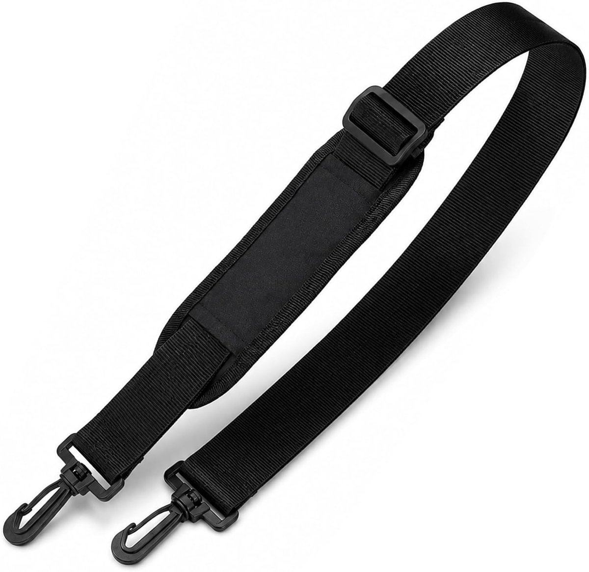 Schouderriem, vervangende schouderriem, verstelbaar, 90-160 cm, voor tas, laptop, gevoerd, antislip, met draaibare metalen haken, riem voor alle soorten tassen