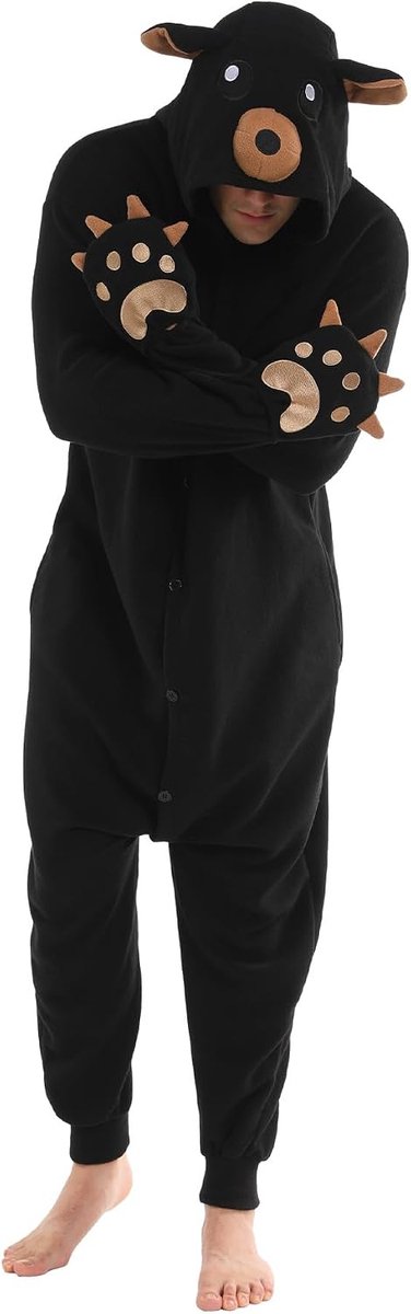 Uniseks beer pyjama volwassenen onesie Halloween dier cosplay kostuum Kerstmis jumpsuit eendelig nachtkleding