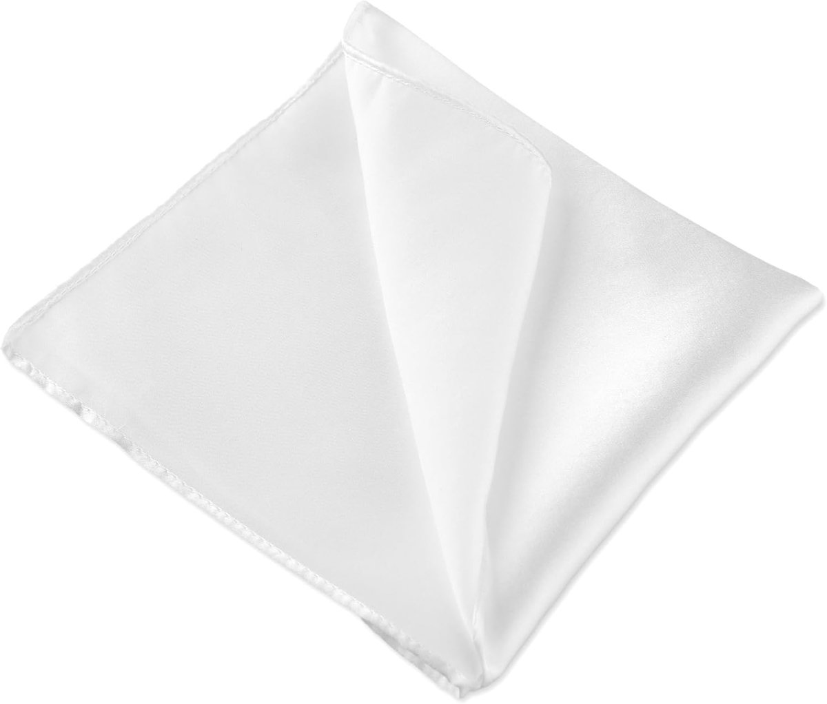 Zijden pochet voor mannen effen kleur zakdoek pak pocket vierkanten Kerstmis Vaderdag Geschenken (9,8 × 9,8 inch/25 × 25 cm, Wit, 9.8x9.8inch