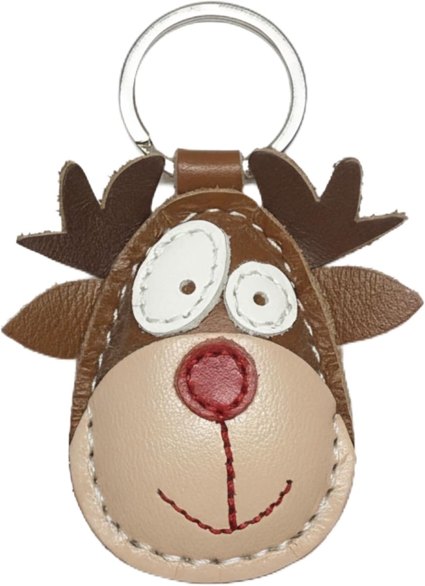 Ongelooflijk sterke sleutelhanger van hoogwaardig echt leer, gemaakt in de EU, voor Kerstmis, verjaardag, jubileum, vind je favoriete dier