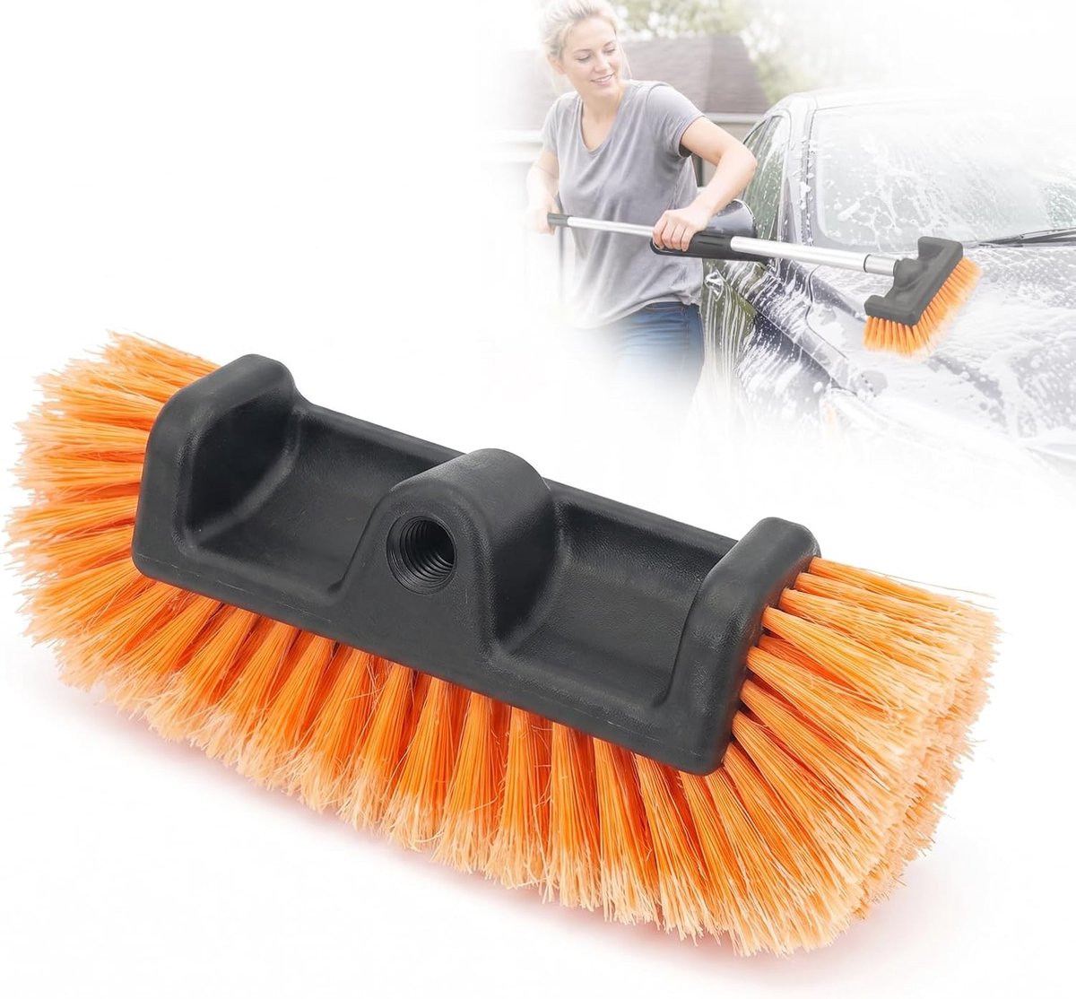 Autowasborstelkop 30 cm met zachte borstelharen voor auto en camper