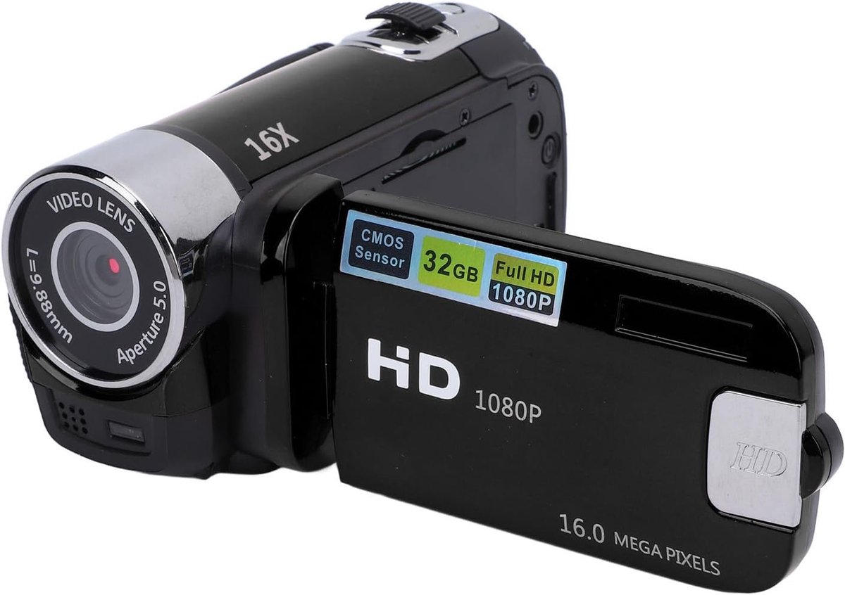 SnelShoppen - Video Camera Camcorder met 16x Digitale Zoom, 2.4 Inch Kleuren Scherm, Antischok Vlogging Camera voor YouTube, Loop Video Opname voor Re