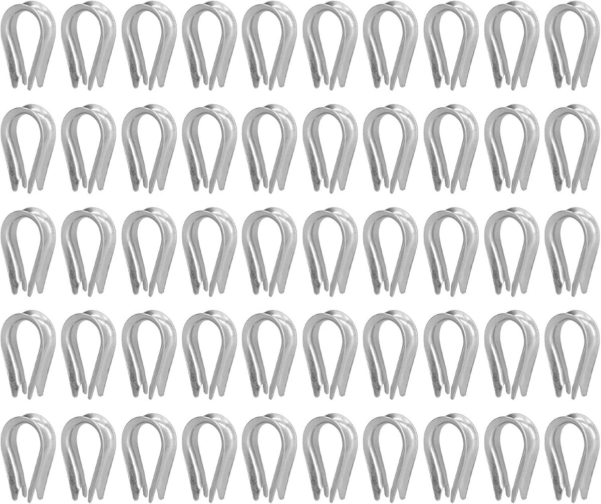 SnelShoppen - 50 Stuks Draadkabel Thimble RVS Kabel Bevestiging Gereedschap Thimbles Zeilen Thimble M6 (6mm) Sterk en Duurzaam