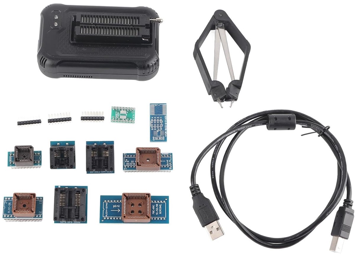 SnelShoppen - TL866II Universele EEPROM Programmeur met 10 Adapters - Flash, 8051, AVR, MCU, GAL, PIC - Laag Energieverbruik, Compact, Simultaan Brand